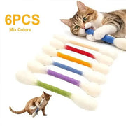 6-Pack Giant Q-tip Cat Chew Toys — Soft, Safe &amp; Irresistibly Fun