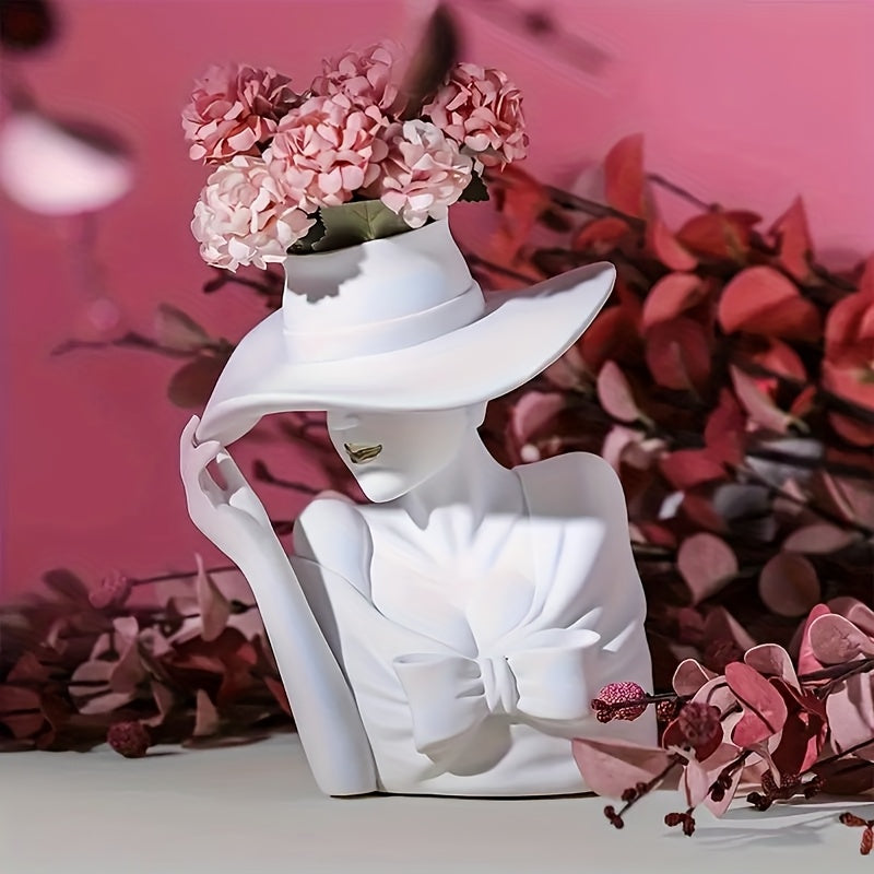 Pc Nordic Simple And Elegant Goddess Flower Arrangement Resin Ornaments Living Room Entrance Milk Tea Coffee Shop Handicraft Ornaments Balcony