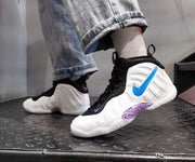 Nike Air Foamposite One White and Blue Basketball Shoes