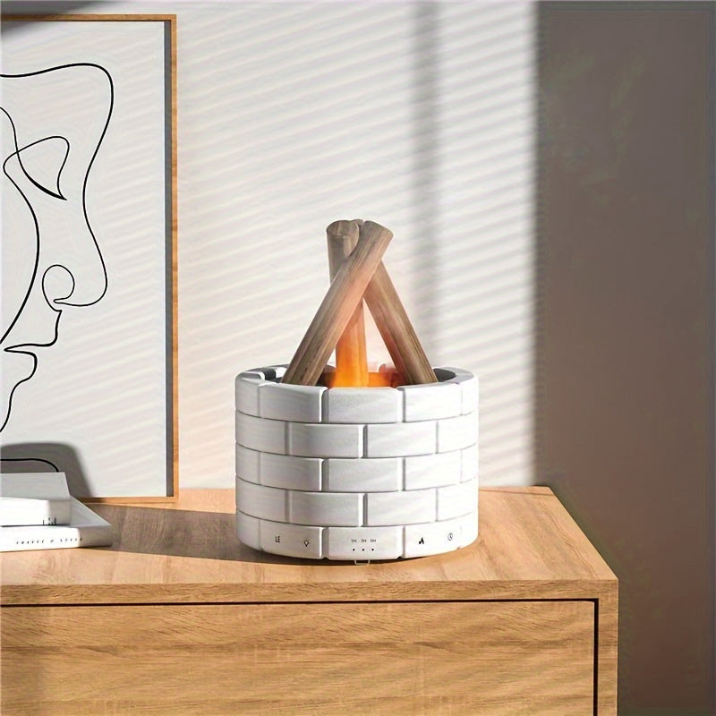 XKCBEAUT 7-Color Simulated Campfire Flame Humidifier Aromatherapy Machine, Can Be Used With Essential Oils As An Air Aromatherapy Diffuser, Suitable For Home, Office, Gifts, And Ambient Lighting, The Perfect Christmas Gift For Nighttime Bedroom Use