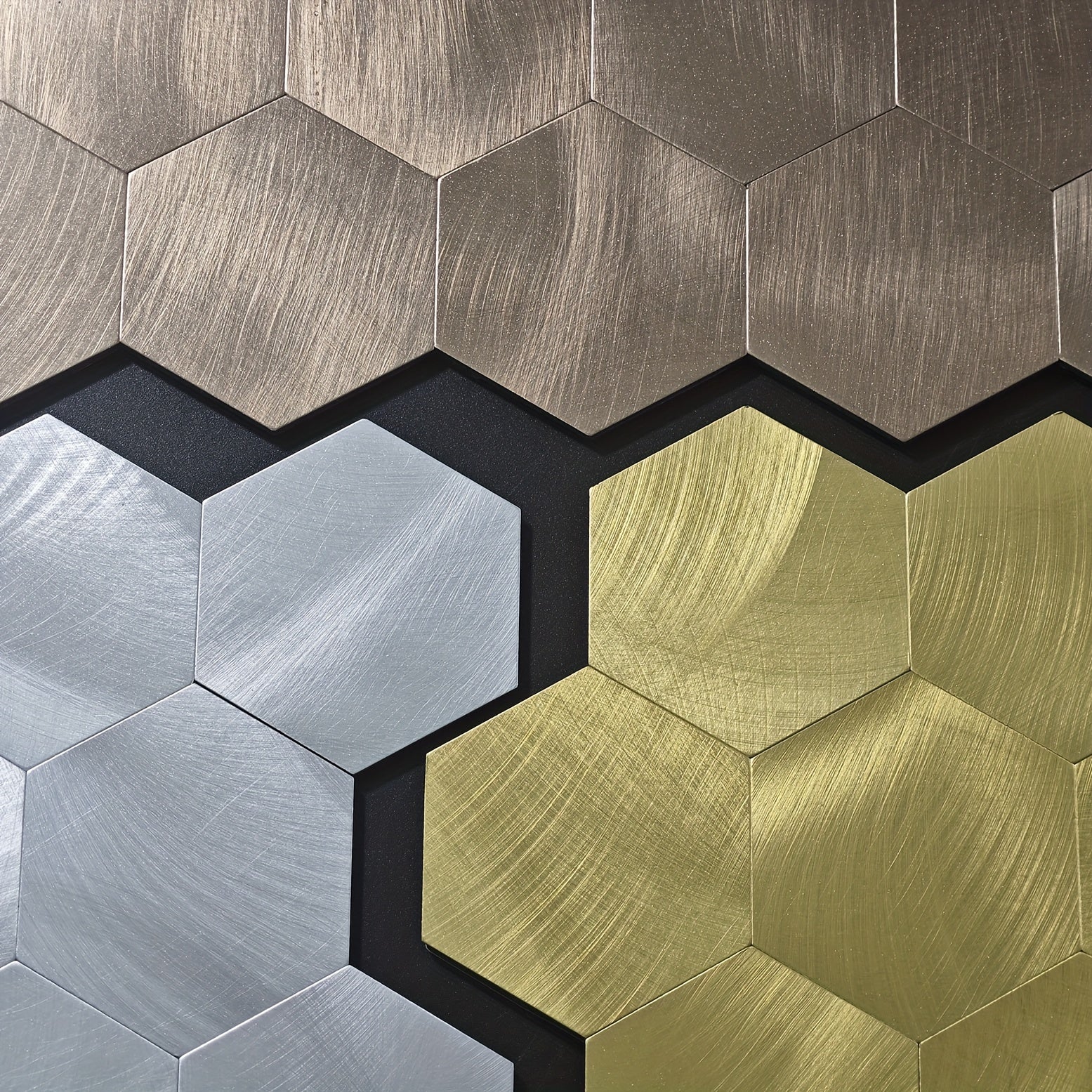 10pcs Hexagon Mosaic Wall Stickers - Self-Adhesive Waterproof Tiles With Easy Cut Design, Non-Slip Heatproof Decals For Bathroom Shower Kitchen Bar Backsplash|12.79*10.82inch|