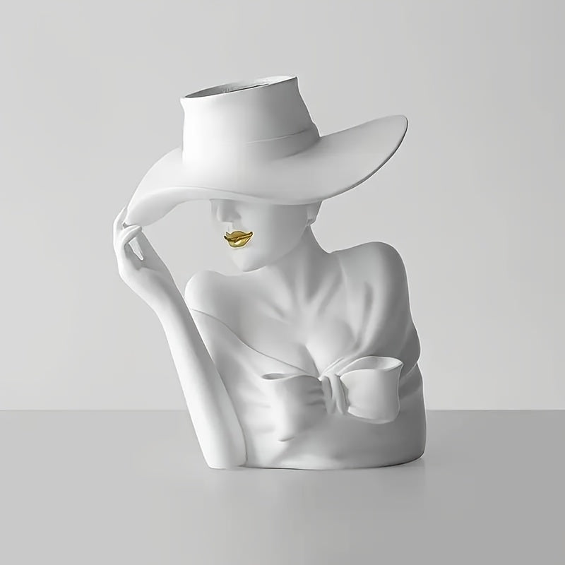 Pc Nordic Simple And Elegant Goddess Flower Arrangement Resin Ornaments Living Room Entrance Milk Tea Coffee Shop Handicraft Ornaments Balcony