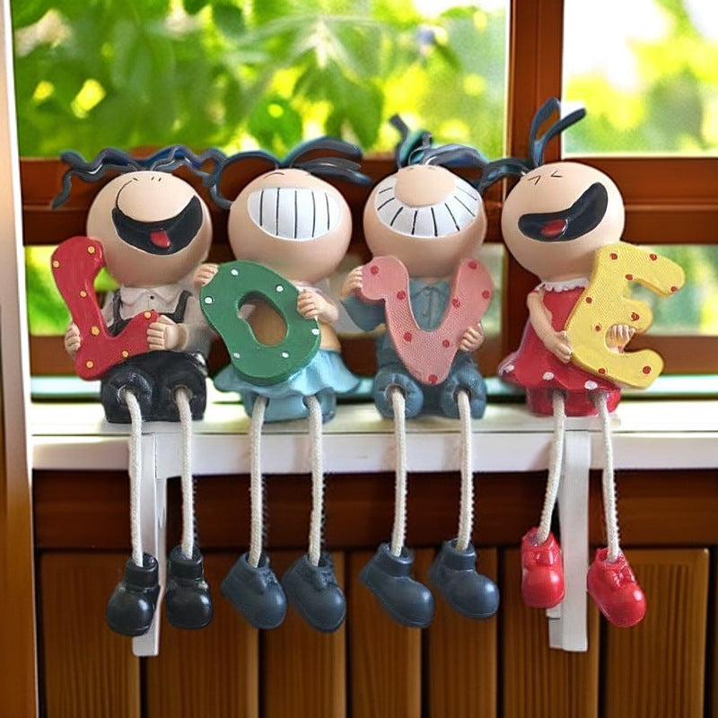 LOVE Sanmao Stilt Doll Resin Crafts Wedding Gift Living Room Bedroom Decoration Ornaments