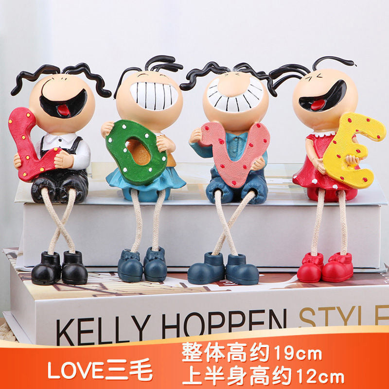LOVE Sanmao Stilt Doll Resin Crafts Wedding Gift Living Room Bedroom Decoration Ornaments