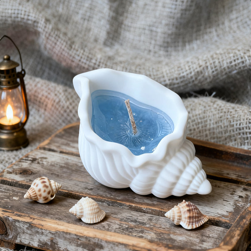 Coastal Seashell Candle 3-Pack - Christmas Gift Set | Festive Scented Candles for Holiday Decor & Relaxation (Ocean Breeze + Vanilla + Cinnamon)