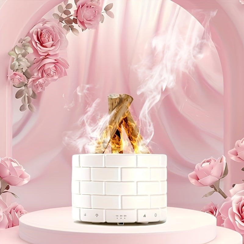 XKCBEAUT 7-Color Simulated Campfire Flame Humidifier Aromatherapy Machine, Can Be Used With Essential Oils As An Air Aromatherapy Diffuser, Suitable For Home, Office, Gifts, And Ambient Lighting, The Perfect Christmas Gift For Nighttime Bedroom Use