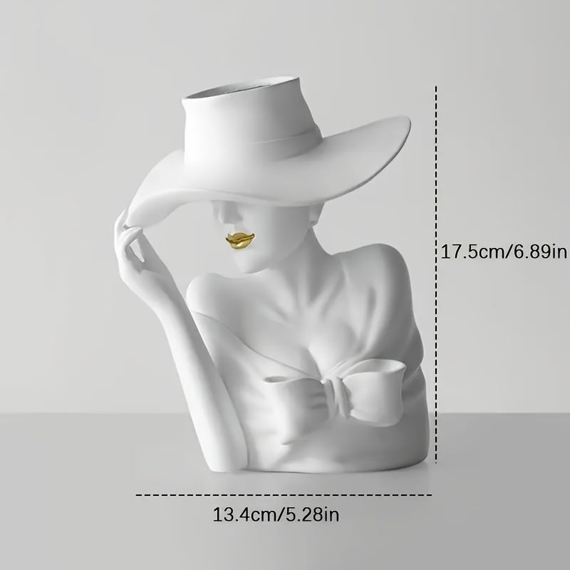 Pc Nordic Simple And Elegant Goddess Flower Arrangement Resin Ornaments Living Room Entrance Milk Tea Coffee Shop Handicraft Ornaments Balcony