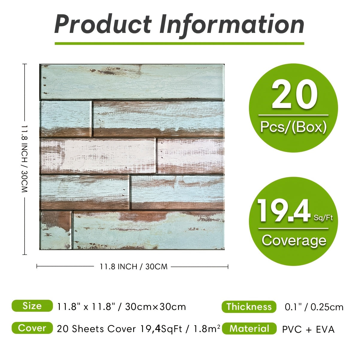 20pcs 3D Faux Wood Wall Panels For Walls -11.8\