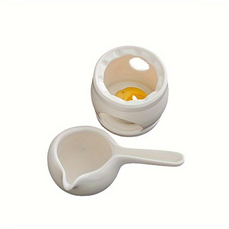 A Set of Two Items That Consists of a Candle Melting Pot And a Heat-Resistant Aroma Diffuser for Home Use, Showcasing a Japanese Ceramic Tea Roasting Pot Along with an Essential Oil Burner