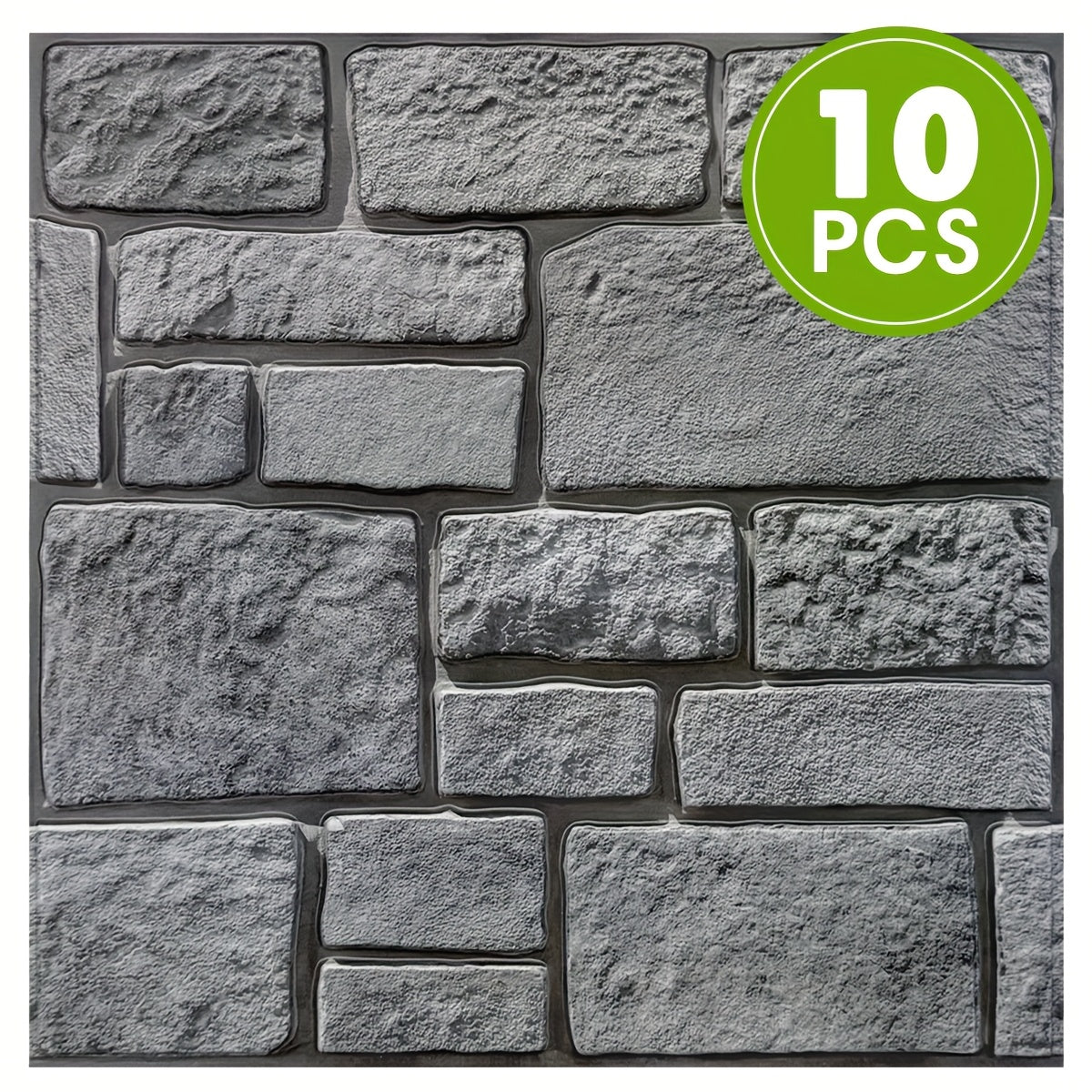 Commomy 10pcs Faux Stone Wall Panel, 3D Wall Stickers For Living Room, Peel And Stick Tile Stickers, Self Adhesive Backsplash For Kitchen, Bathroom, Vintage Decor