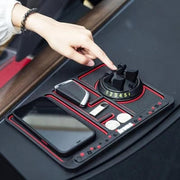 4-in-1 Car Dashboard Anti-Slip Mat – Phone Holder, Aromatherapy, License Plate Display & Glow