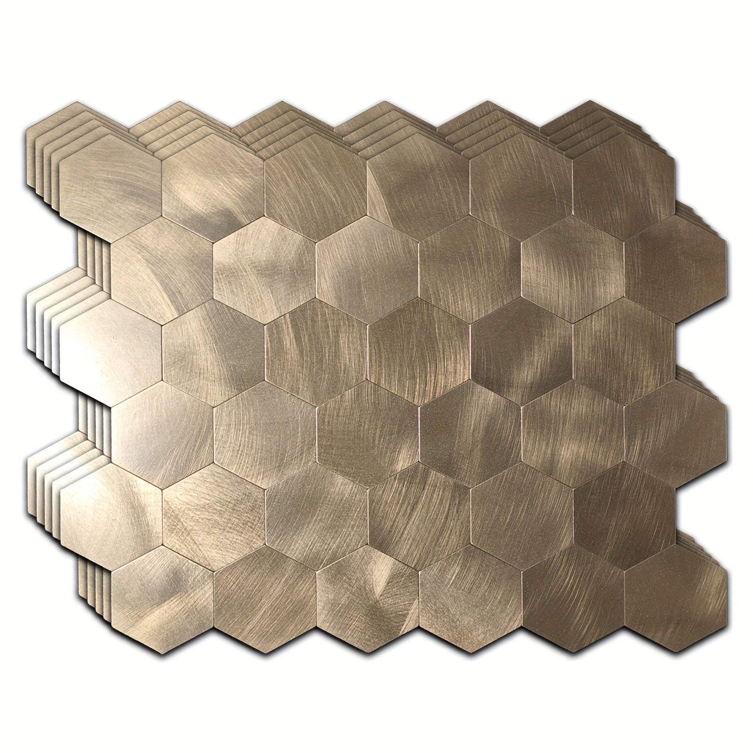 10pcs Hexagon Mosaic Wall Stickers - Self-Adhesive Waterproof Tiles With Easy Cut Design, Non-Slip Heatproof Decals For Bathroom Shower Kitchen Bar Backsplash|12.79*10.82inch|