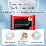 Automotive Oil Film Remover Wet Wipes – Windshield Glass Cleaner & Waterproof Coating